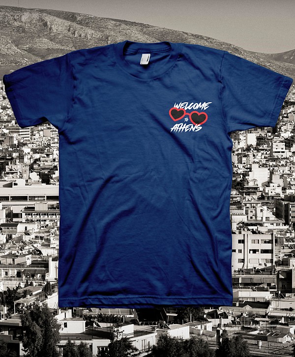 CPH X GOODBIE WELCOME TO ATHENS TEE NAVY