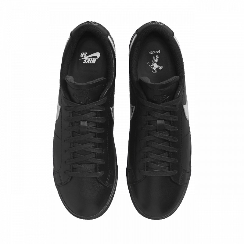 NIKE SB BLAZER LOW X DANCER SKATEBOARDS BLACK/METALLIC SILVER-BLACK