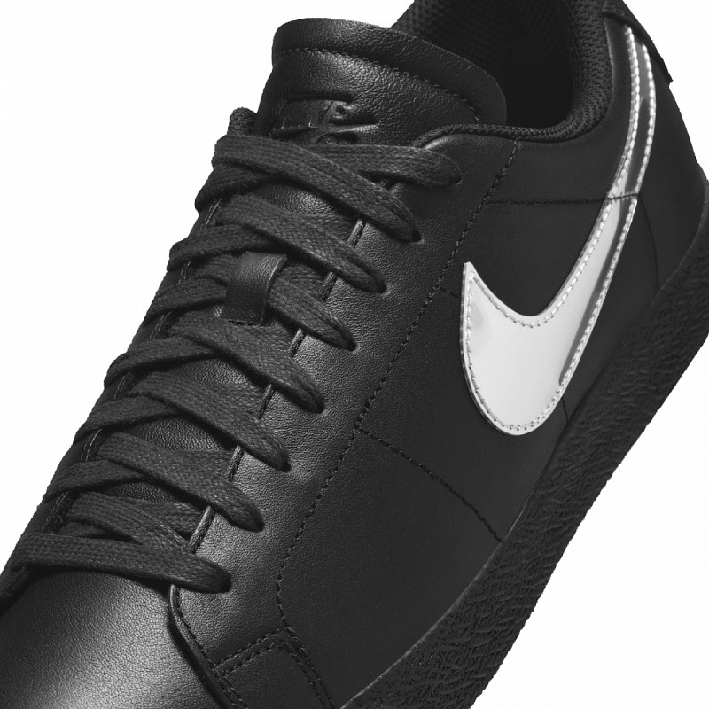 NIKE SB BLAZER LOW X DANCER SKATEBOARDS BLACK/METALLIC SILVER-BLACK