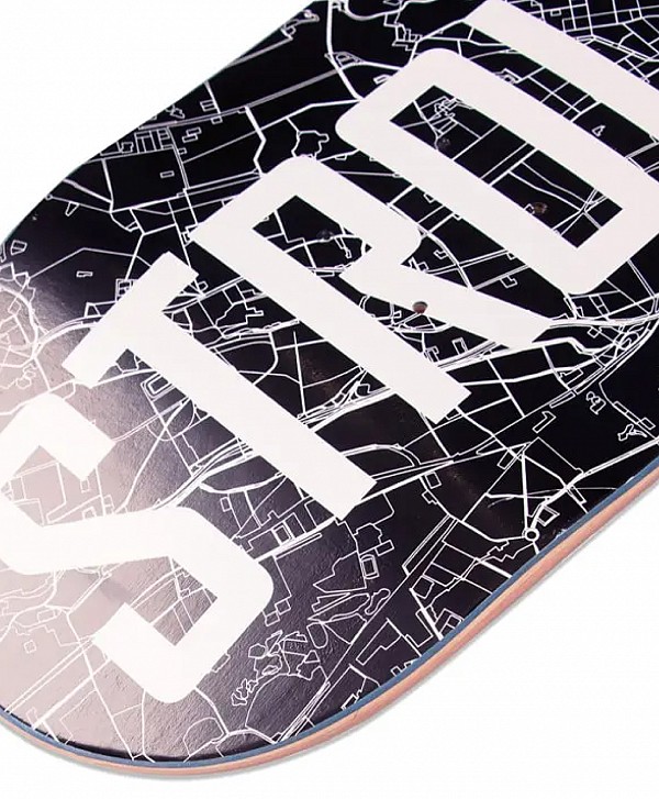 STROLLER CREW MAP SKATE DECK 8" BLACK