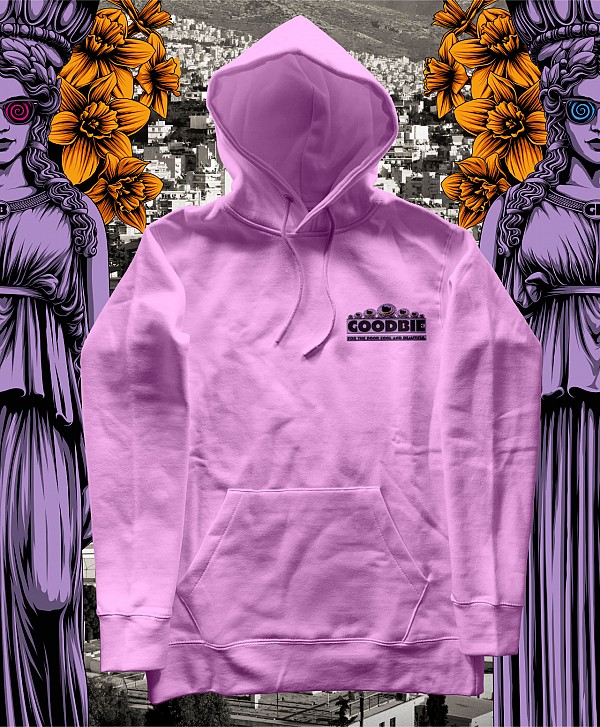 GOODBIE WELCOME TO ATHENS PREMIUM HOOD PINK