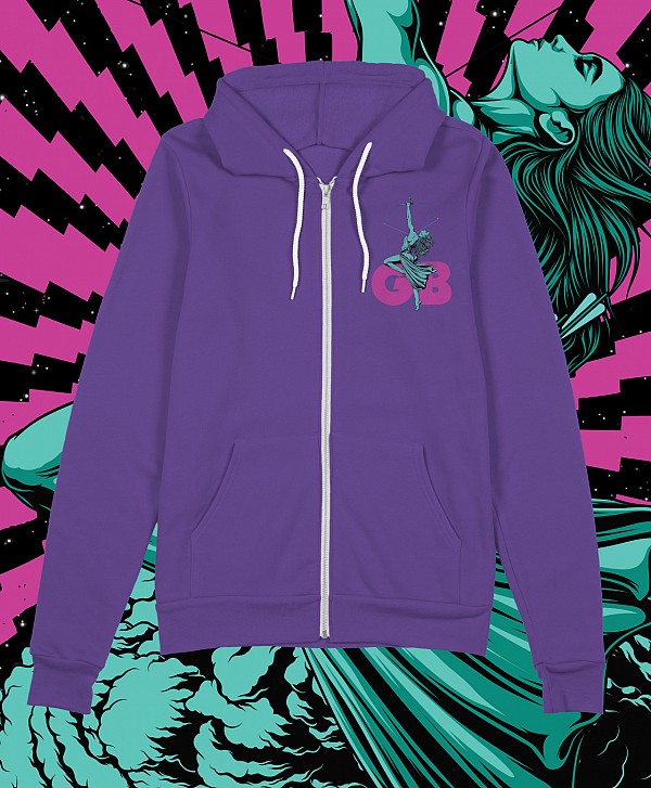 GOODBIE WAR GAMES NUCLEAR ARCHERY ZIP HOOD PURPLE