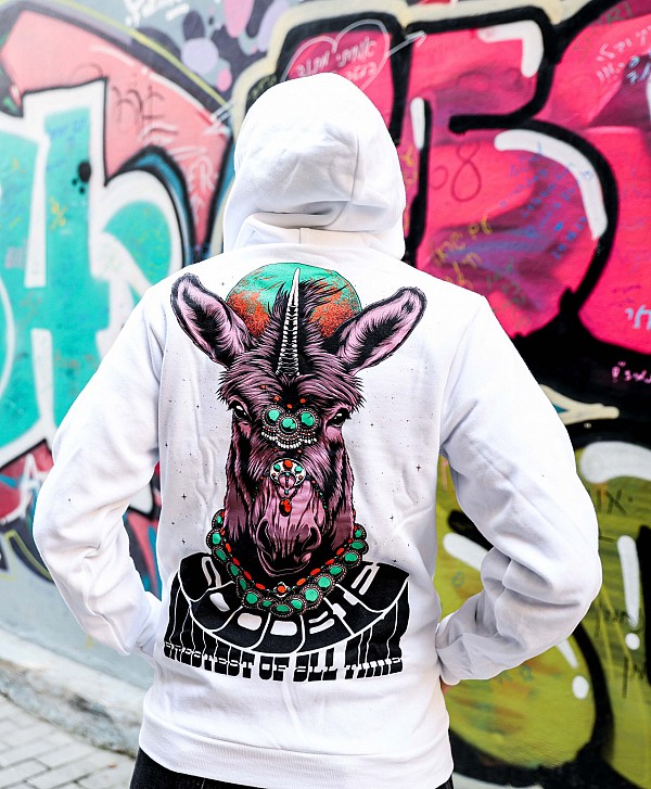 ◆25SS GOTTER GALLERY HOLE GRAPHIC HOOD ZIP-UP/2色◆ Shadow Fade Gothic Zip-Up Hoodie