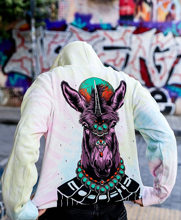 GOODBIE G.O.A.T UNIDONK PREMIUM TIE DYE HOOD SUNSET