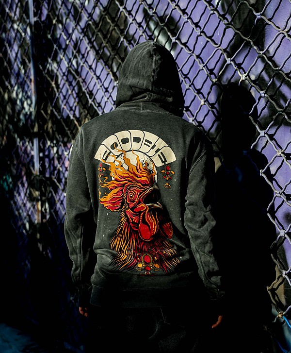 GOODBIE G.O.A.T PLAY CHICKEN PREMIUM HOOD DIPPED BLACK