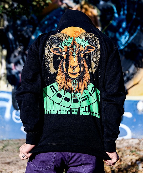 GOODBIE G.O.A.T GOAT PREMIUM HOOD BLACK