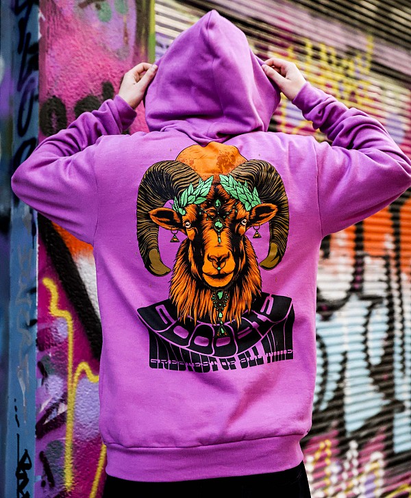 GOODBIE G.O.A.T GOAT ZIP HOOD DARK ORCHID