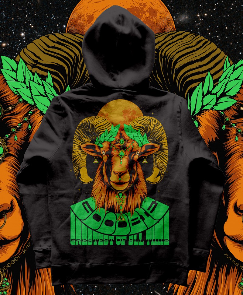 GOODBIE G.O.A.T GOAT PREMIUM HOOD BLACK