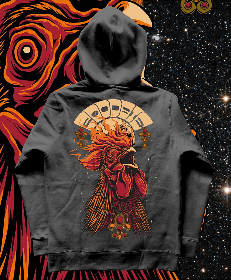 GOODBIE G.O.A.T PLAY CHICKEN PREMIUM HOOD DIPPED BLACK