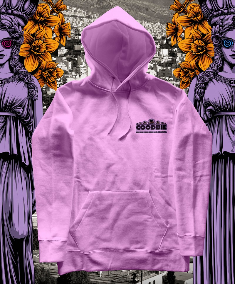 GOODBIE WELCOME TO ATHENS PREMIUM HOOD PINK