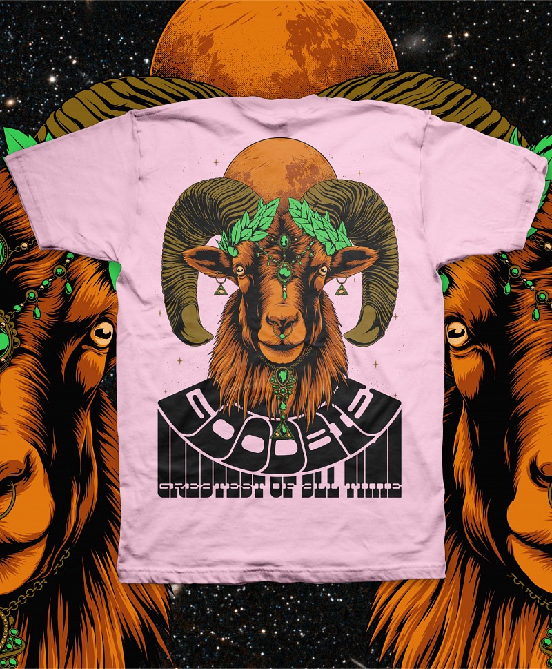 GOODBIE G.O.A.T GOAT TEE LIGHT PINK