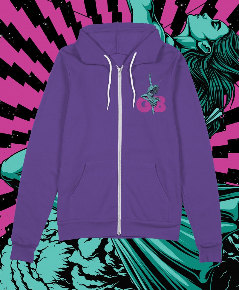 GOODBIE WAR GAMES NUCLEAR ARCHERY ZIP HOOD PURPLE