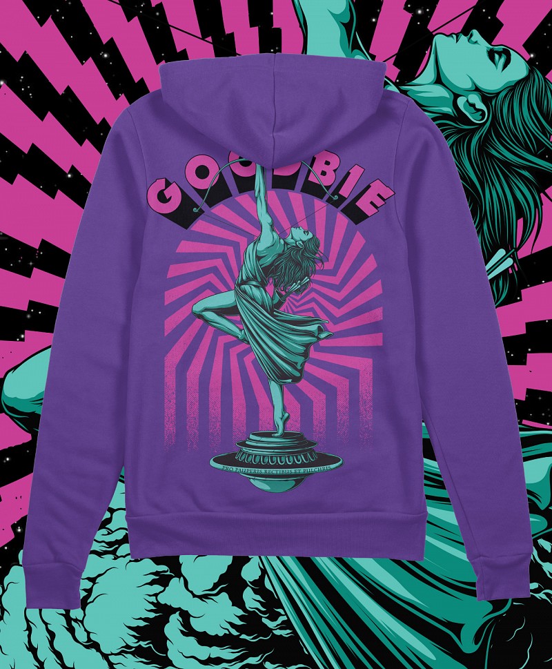 GOODBIE WAR GAMES NUCLEAR ARCHERY ZIP HOOD PURPLE