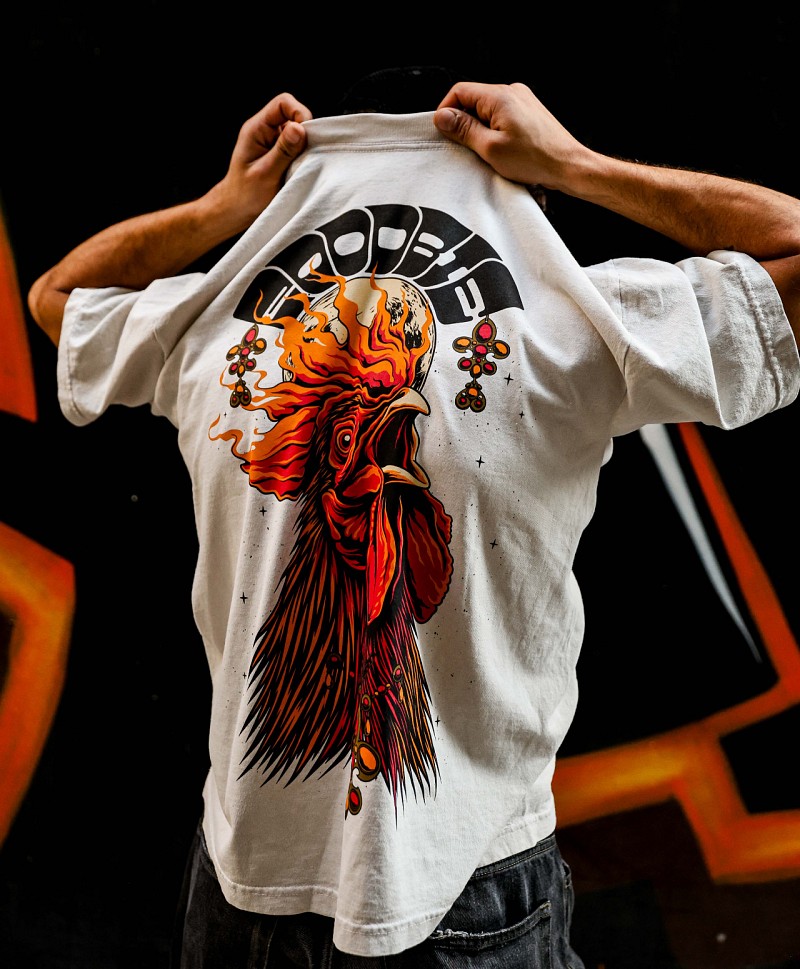 GOODBIE G.O.A.T PLAY CHICKEN POCKET TEE CEMENT
