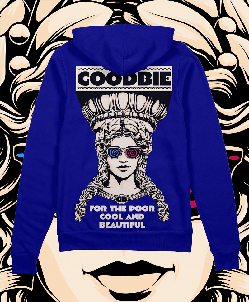 GOODBIE KARRY 3D GLOW ZIP HOOD LAPIS