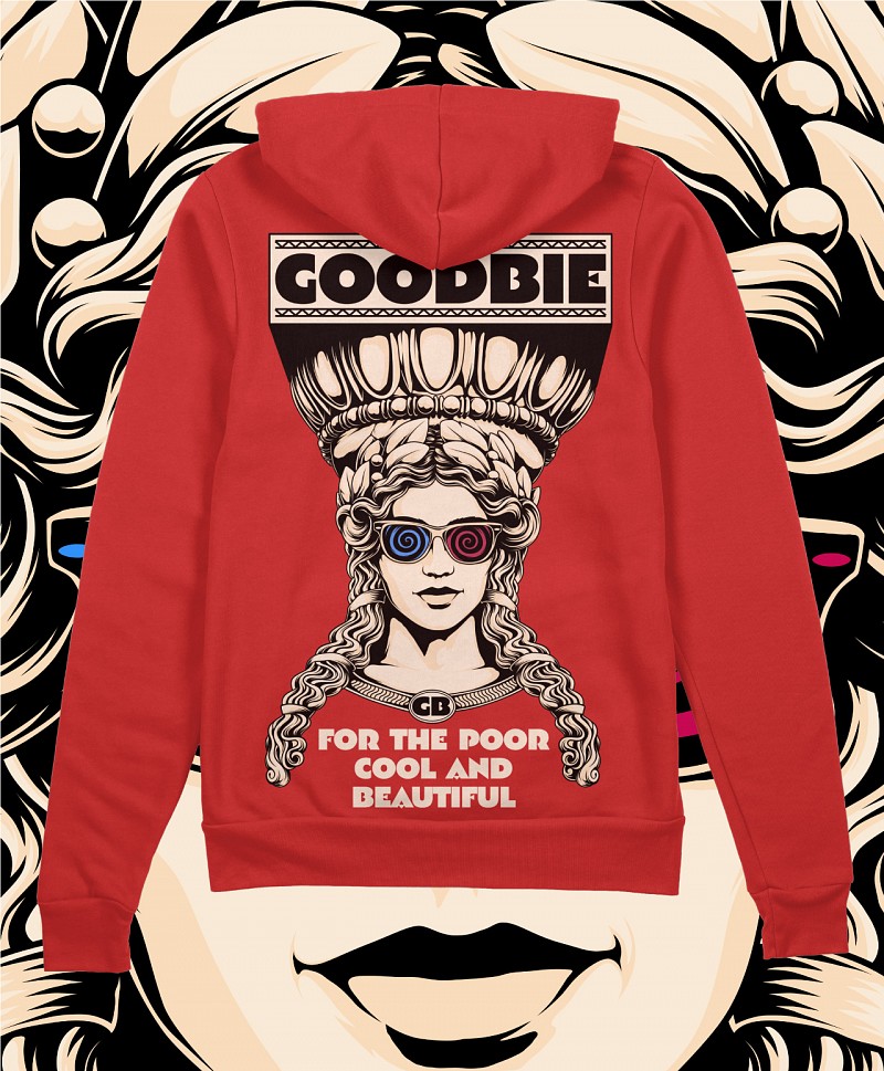 GOODBIE KARRY 3D GLOW ZIP HOOD RED