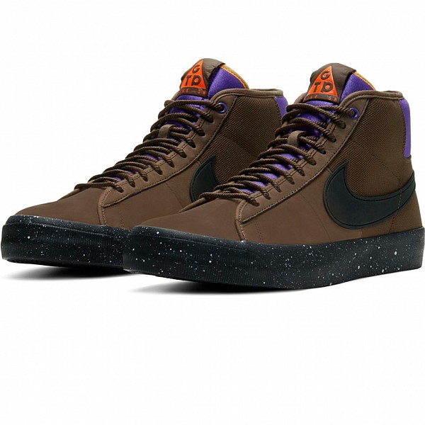 NIKE SB BLAZER MID PRO GT 'ACG' TRAILS END BROWN/BLACK-PRISM VIOLET