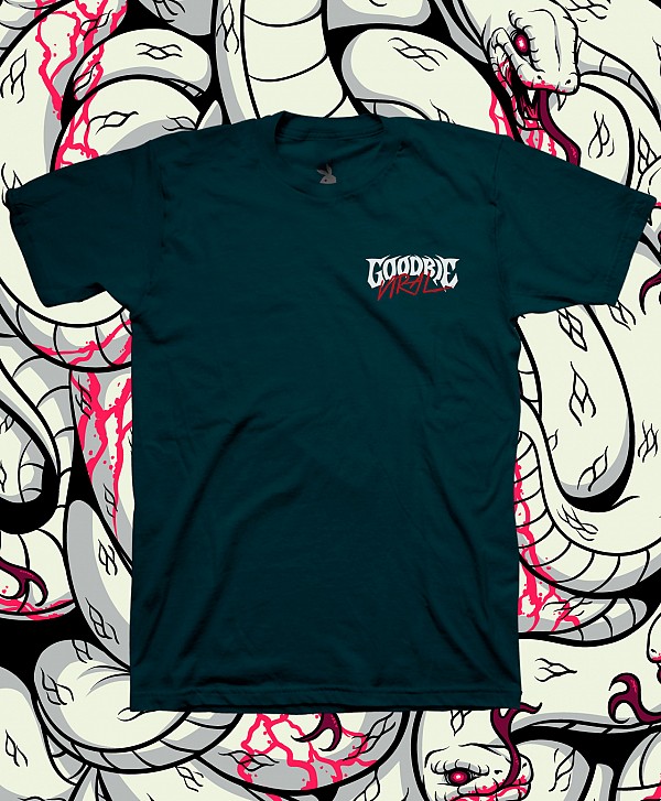 GOODBIE MEDUSA GLOW IN THE DARK TEE BLACK AQUA