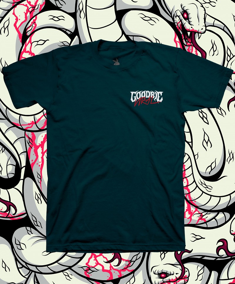 GOODBIE MEDUSA GLOW IN THE DARK TEE BLACK AQUA