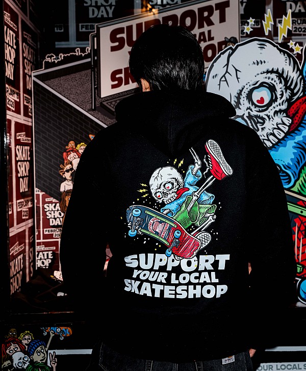 COLOR X SKATESHOP DAY SKELETON PREMIUM HOOD BLACK
