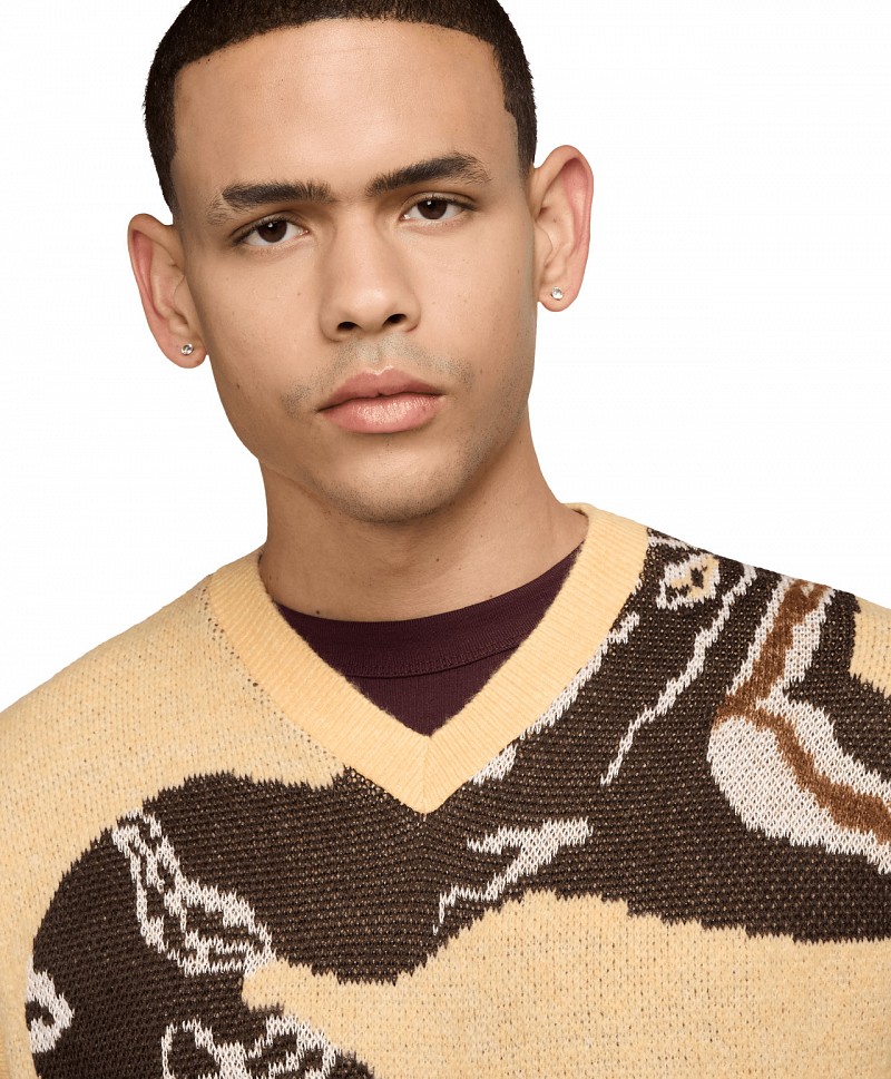 NIKE SB SWEATER VEST SNAKE CELESTIAL GOLD/LIGHT BRITISH TAN