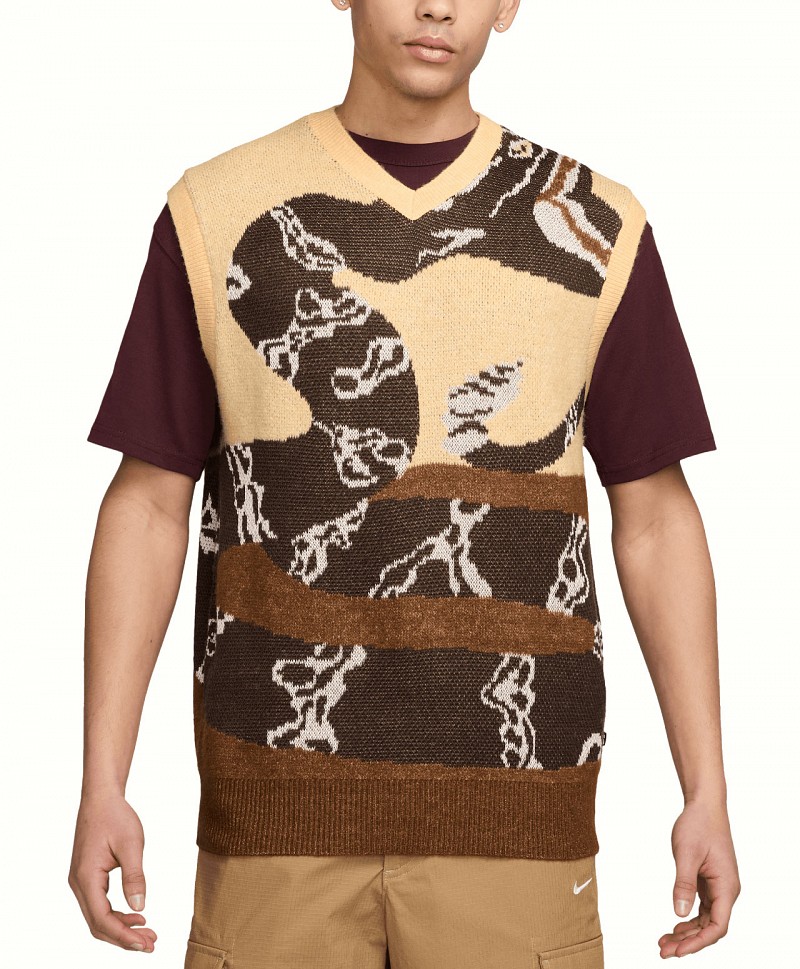 NIKE SB SWEATER VEST SNAKE CELESTIAL GOLD/LIGHT BRITISH TAN