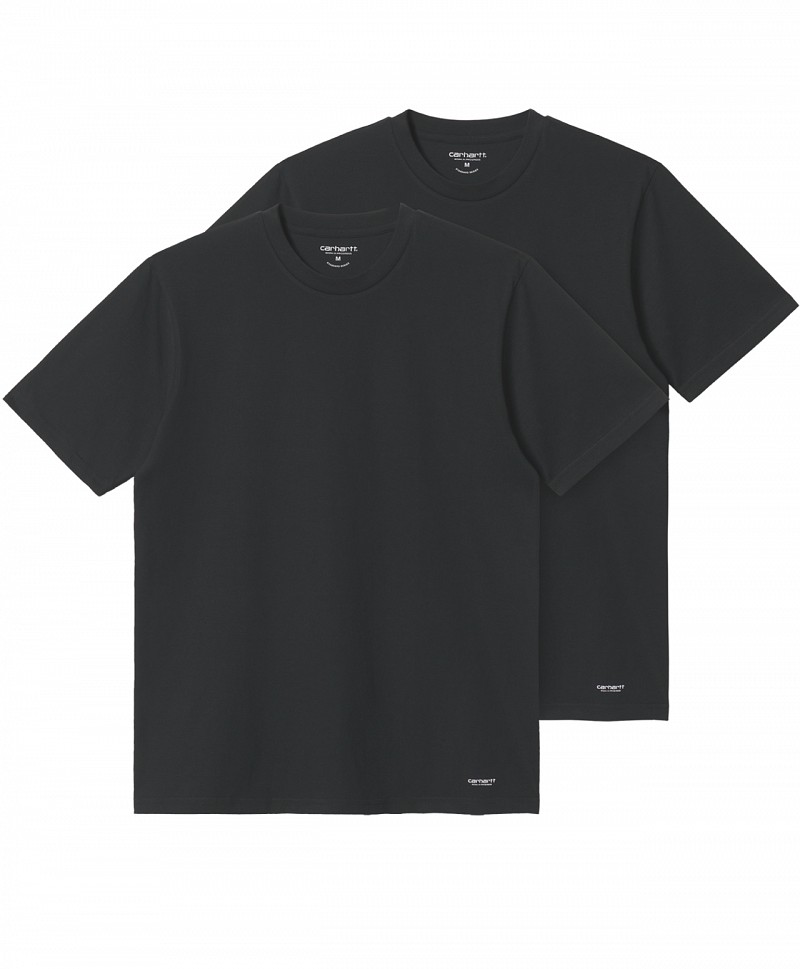 CARHARTT WIP STANDARD CREW NECK TEE 2-PACK BLACK