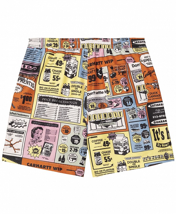 CARHARTT WIP SLATER SWIM TRUNKS CATALOGUE PRINT/HUE