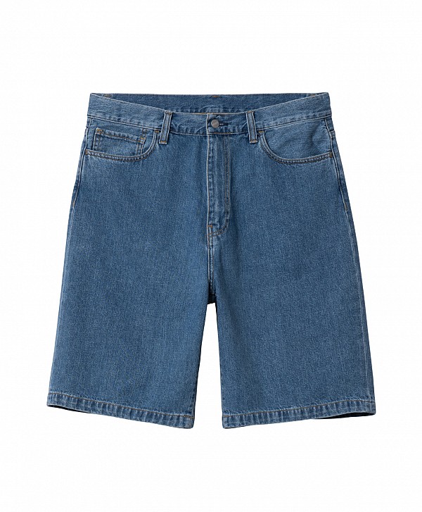 CARHARTT WIP LANDON SHORT BLUE HEAVY STONE WASHED