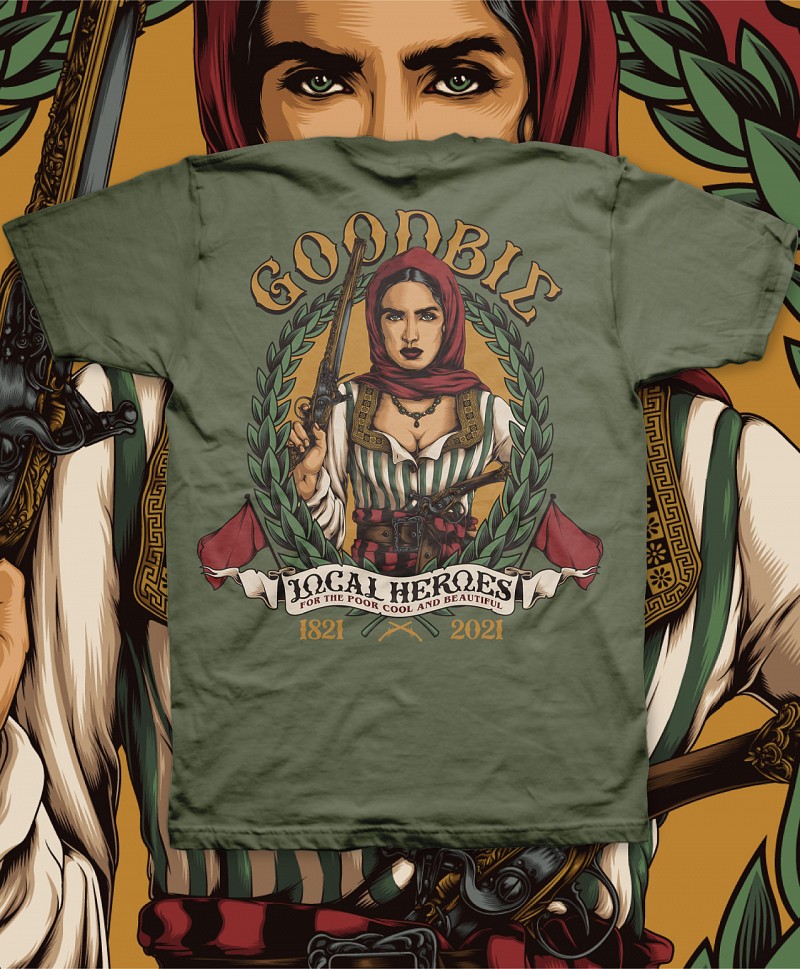 GOODBIE LOCAL HEROES BOUBOU TEE OLIVE