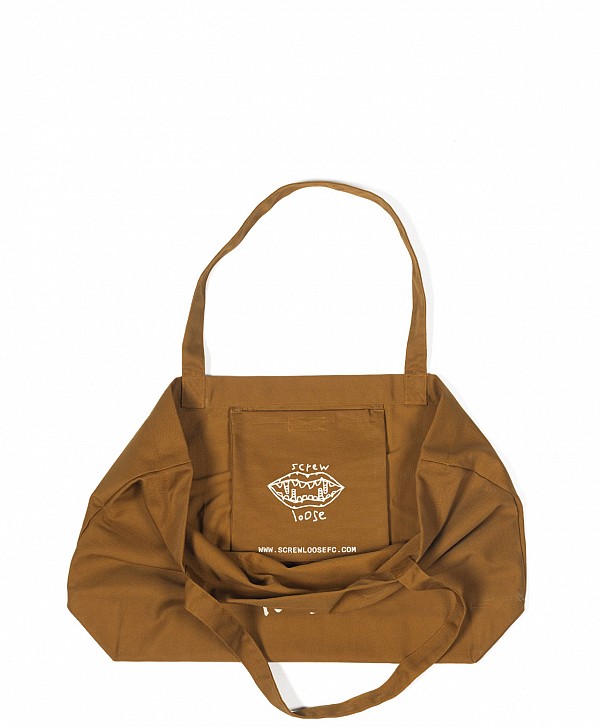 SCREW LOOSE LOGO TOTE BAG BROWN