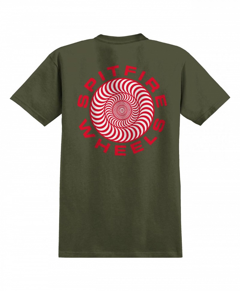 SPITFIRE CLASSIC 87 SWIRL FILL TEE MILITARY GREEN
