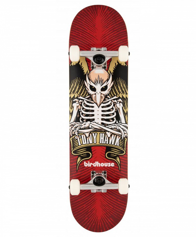BIRDHOUSE HAWK ICON STAGE 1 COMPLETE SKATEBOARD 8 RED