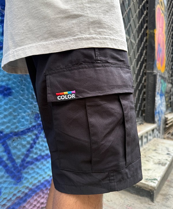 COLOR I-5 CARGO RIPSTOP SHORT BLACK
