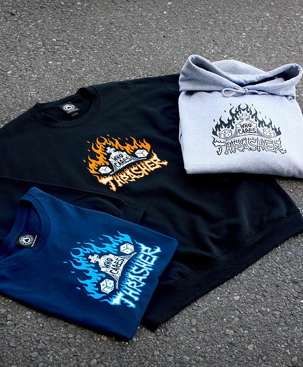 THRASHER WHO CARES BY NECKFACE CREW BLACK