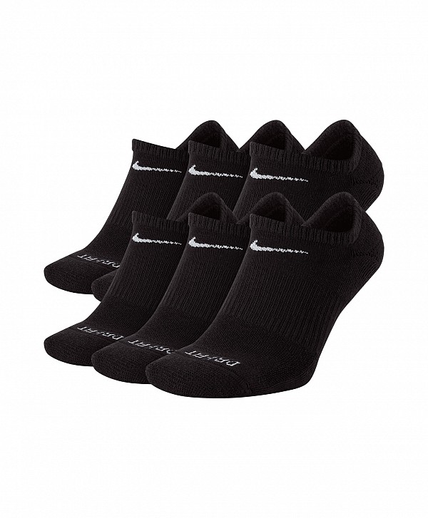 NIKE EVERYDAY PLUS CUSHIONED NO SHOW SOCKS 6-PACK BLACK/WHITE