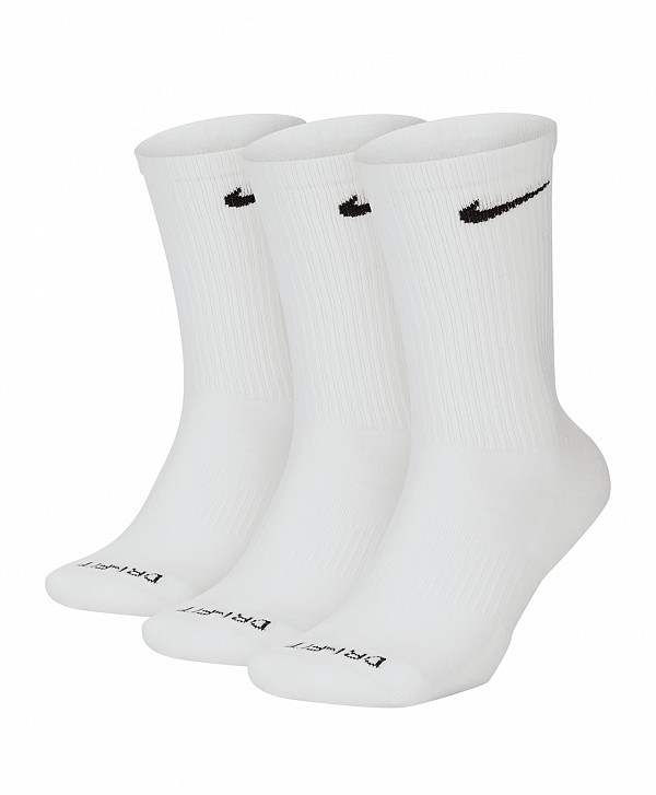 NIKE EVERYDAY PLUS CUSHIONED TRAINING CREW SOCKS 3-PACK WHITE/BLACK
