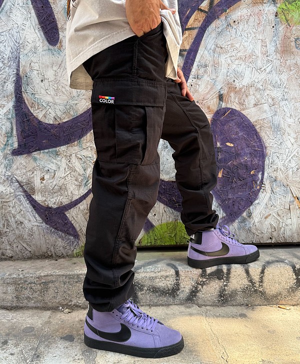 COLOR I-5 CARGO RIPSTOP PANTS BLACK