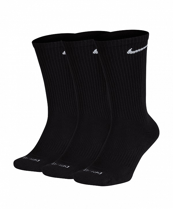 NIKE EVERYDAY PLUS CUSHIONED TRAINING CREW SOCKS 3-PACK BLACK/WHITE