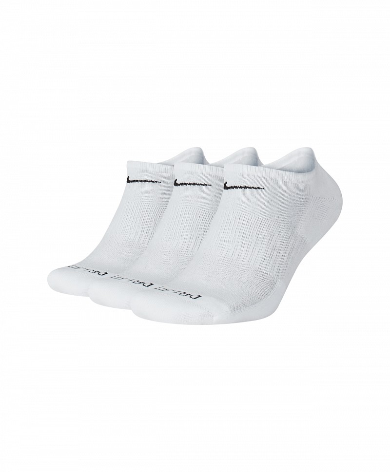 NIKE EVERYDAY PLUS CUSHIONED NO SHOW SOCKS 3-PACK WHITE/BLACK