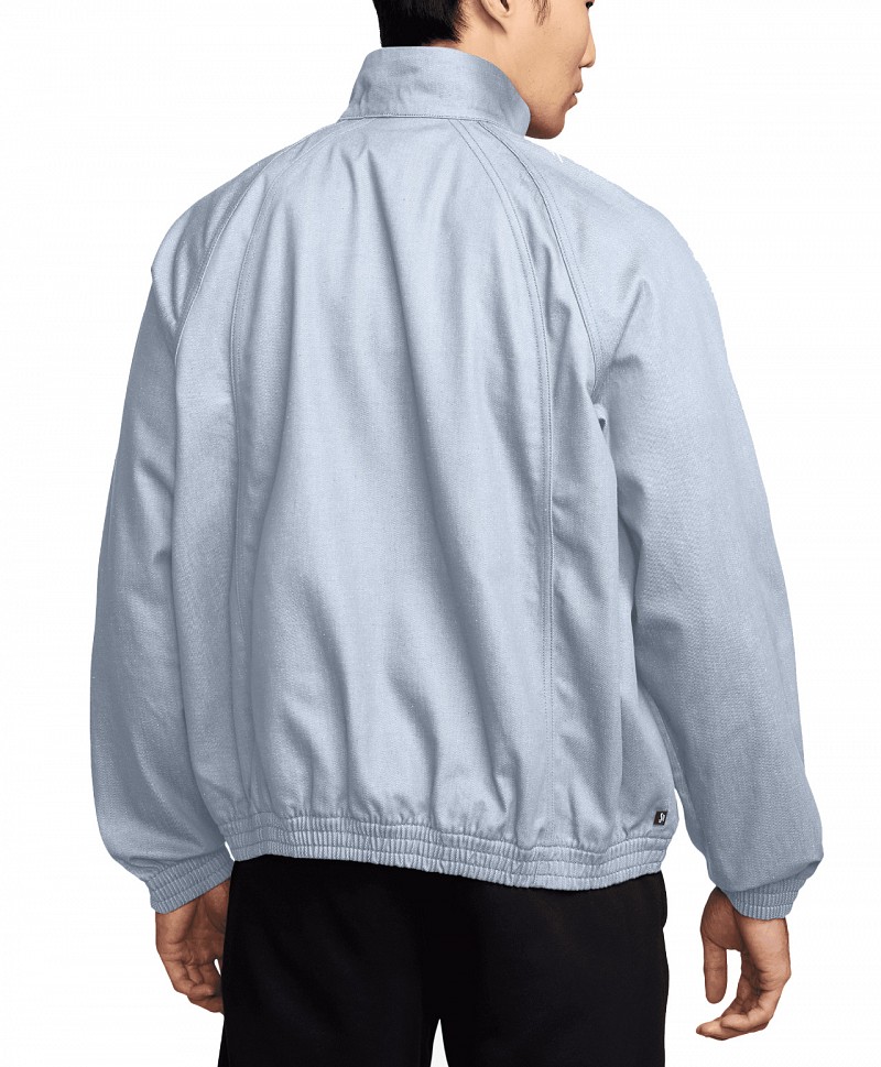 NIKE SB DENIM FULL-ZIP TRACK JACKET FOOTBALL GREY/WHITE