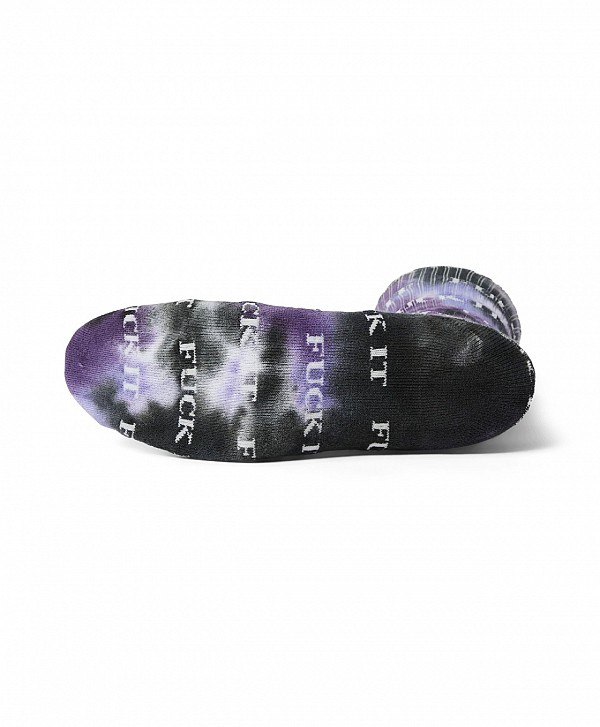 HUF FUCK IT TIEDYE SOCKS PURPLE