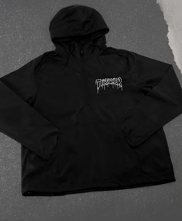 THRASHER ONE-LINER ANORAK JACKET BLACK