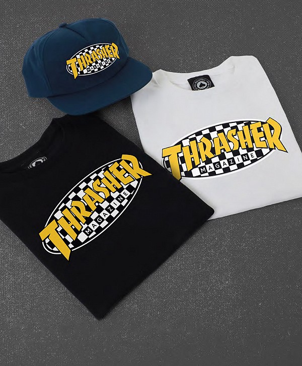 THRASHER CHECKERED OVAL SNAPBACK NAVY