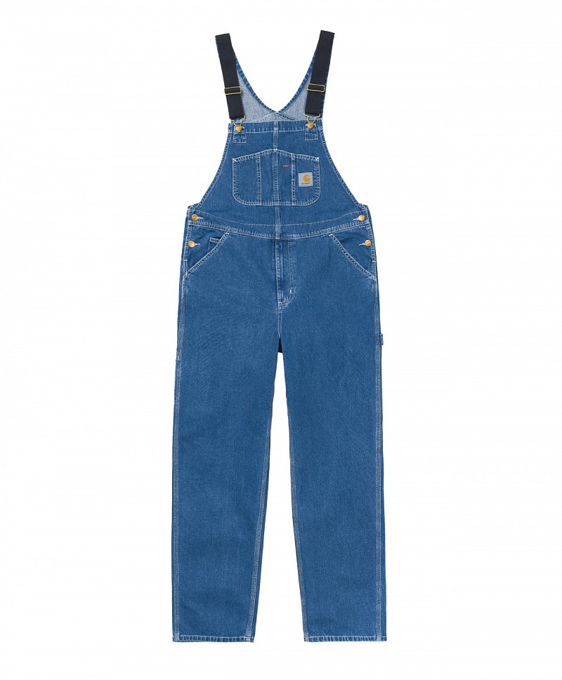 CARHARTT WIP BIB OVERALL BLUE STONE WASHED