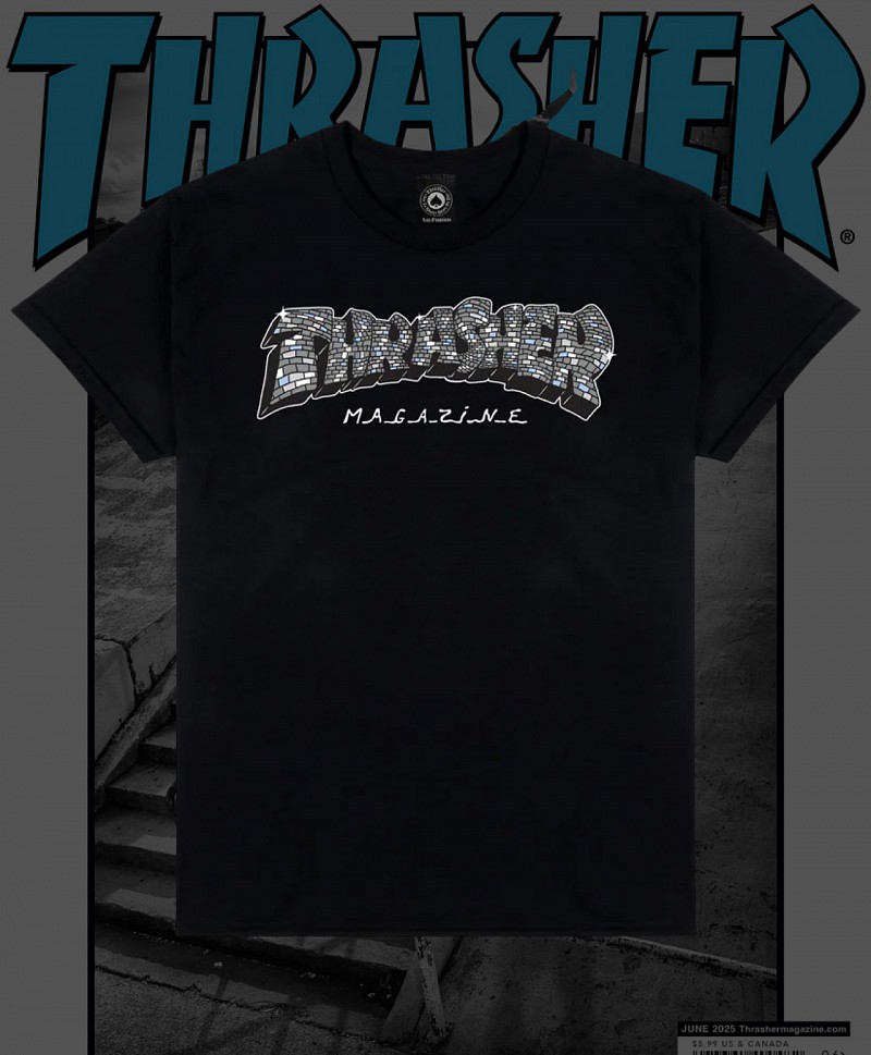 THRASHER DISCO BY SPANKY TEE BLACK