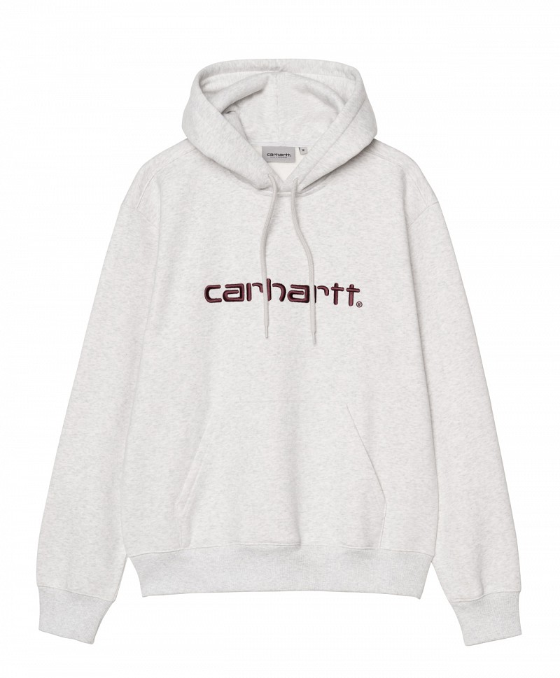 CARHARTT WIP LOGO HOOD ASH HEATHER/RONDO