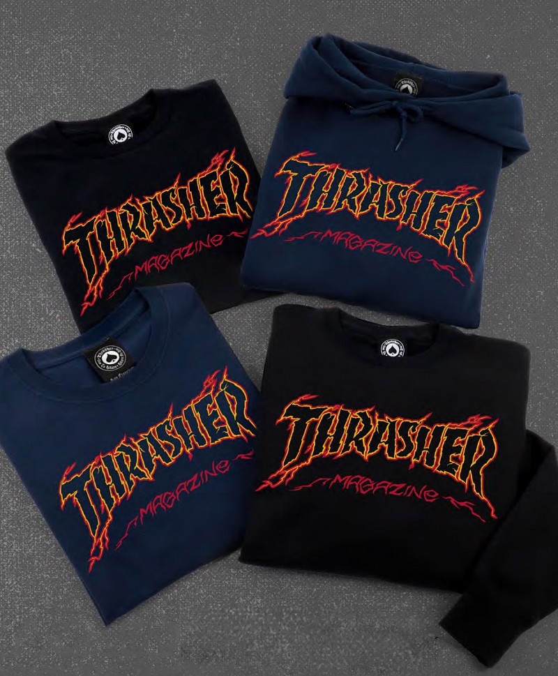 THRASHER CRACKED BY EXTEENAGER TEE BLACK