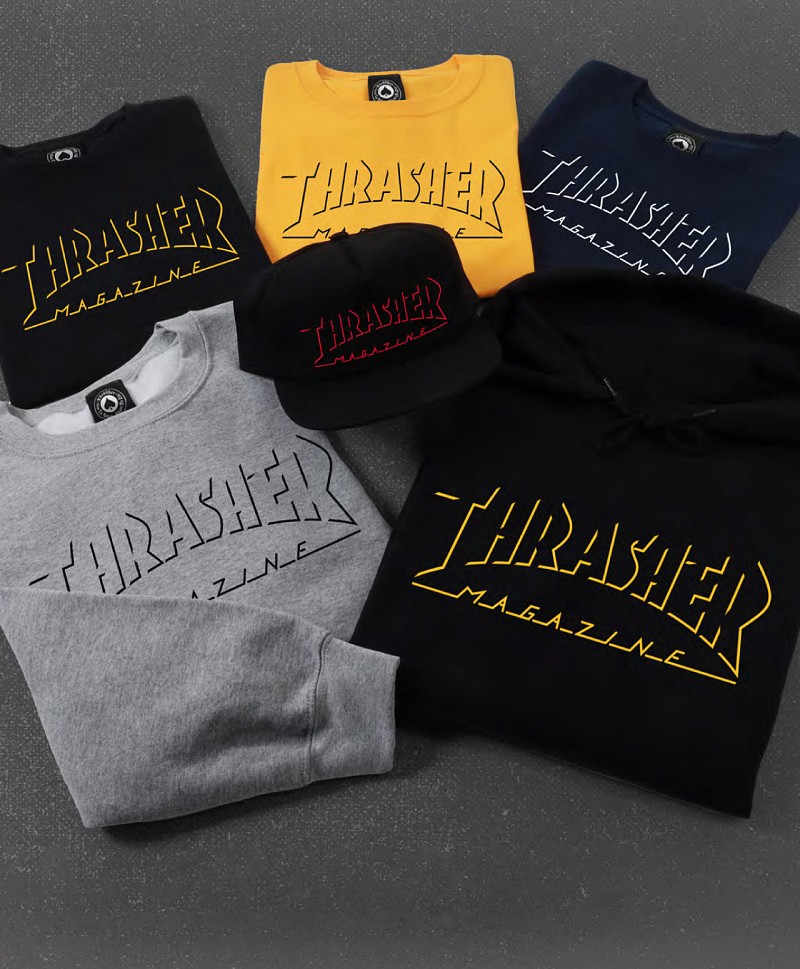 THRASHER SHADOW MAG LOGO TEE GOLD