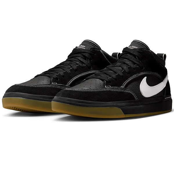 NIKE SB REACT LEO BAKER BLACK/WHITE-GUM LIGHT BROWN